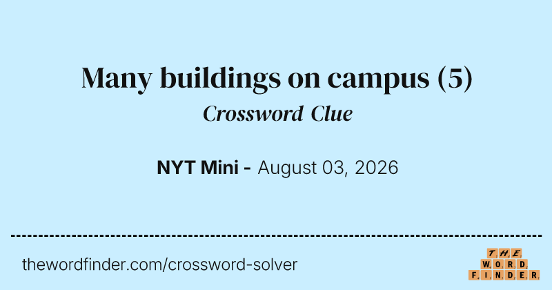 Many buildings on campus crossword clue image