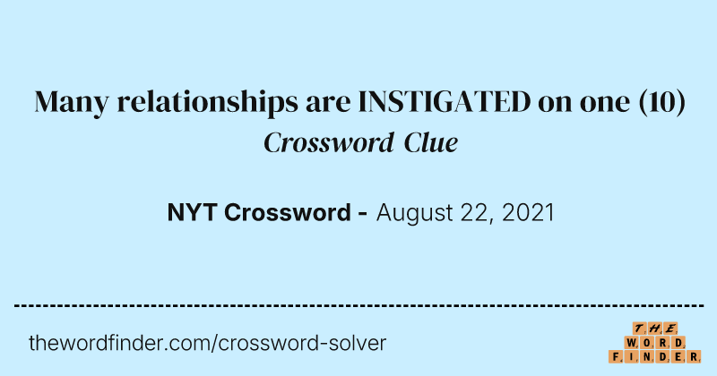 Many relationships are INSTIGATED on one crossword clue image