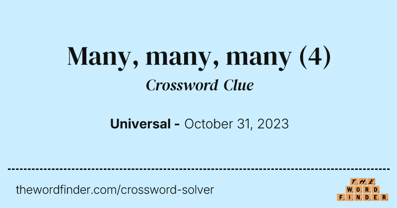 Many, many, many crossword clue image