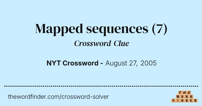 Mapped sequences crossword clue image