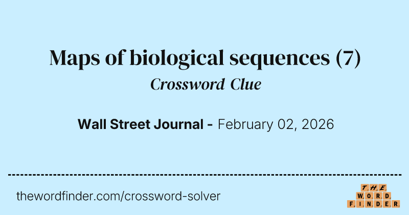 Maps of biological sequences crossword clue image