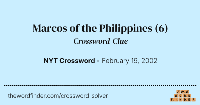 Marcos of the Philippines crossword clue image