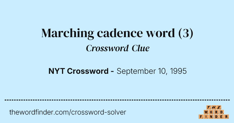 Marching cadence word crossword clue image