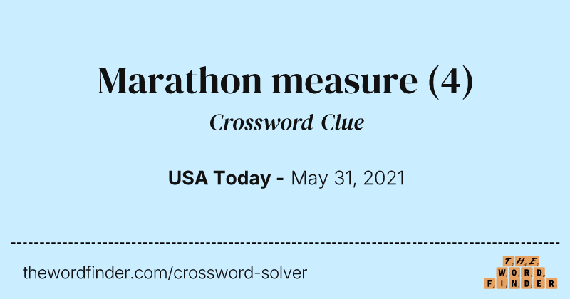 Marathon measure crossword clue image