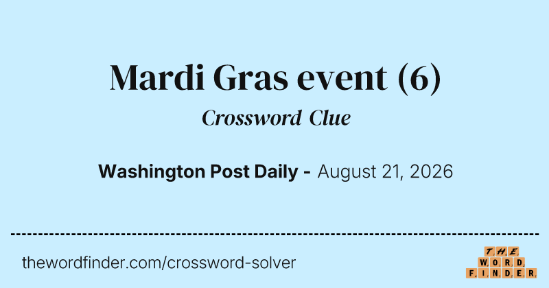 Mardi Gras event crossword clue image