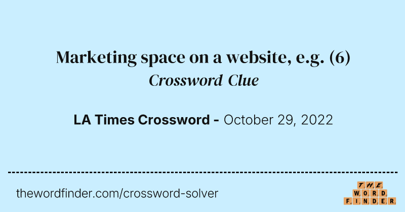 Marketing space on a website, e.g. crossword clue image