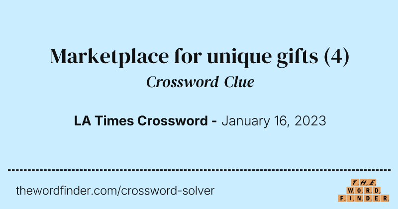 Marketplace for unique gifts crossword clue image