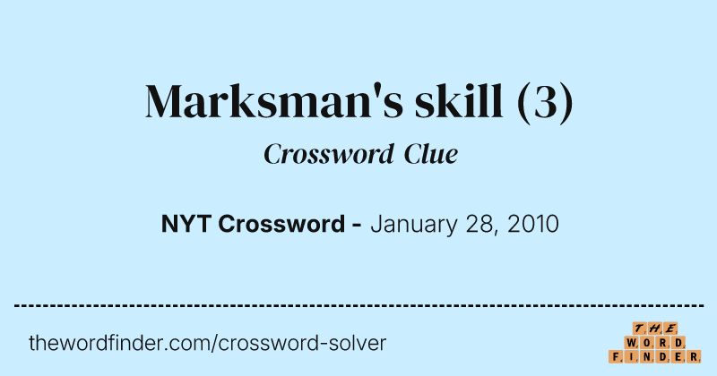 Marksman's skill crossword clue image
