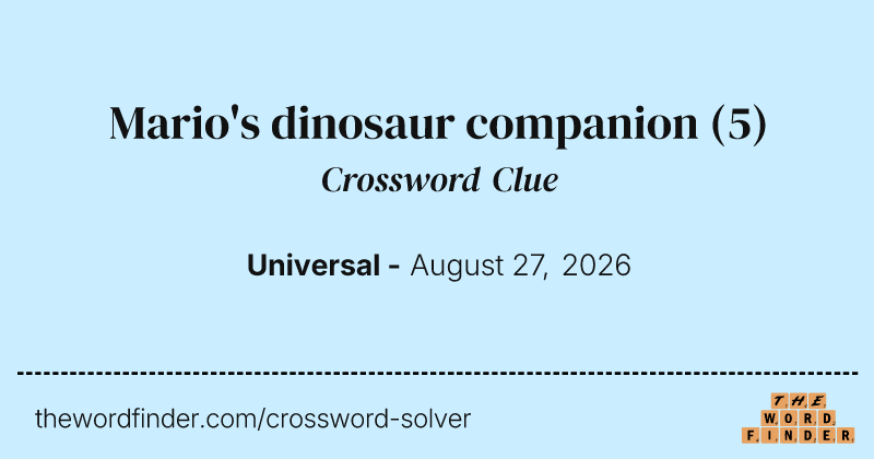 Mario's dinosaur companion crossword clue image