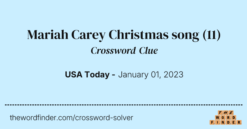 Mariah Carey Christmas song crossword clue image