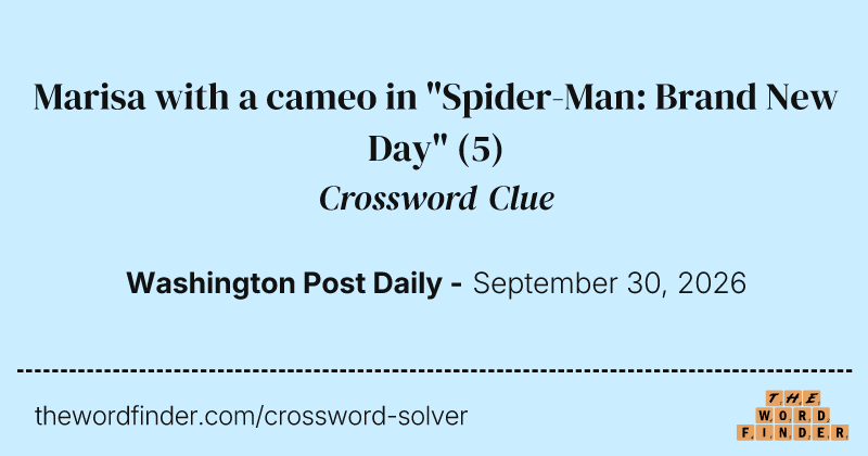 Marisa with a cameo in "Spider-Man: Brand New Day" crossword clue image