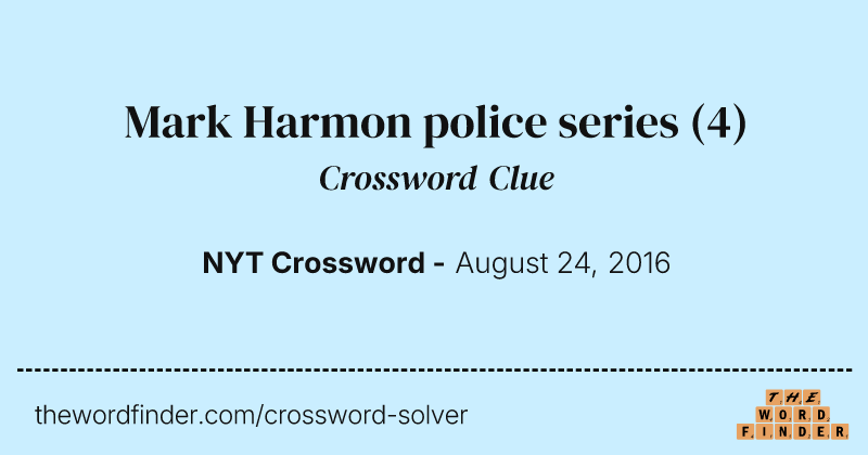 Mark Harmon police series crossword clue image