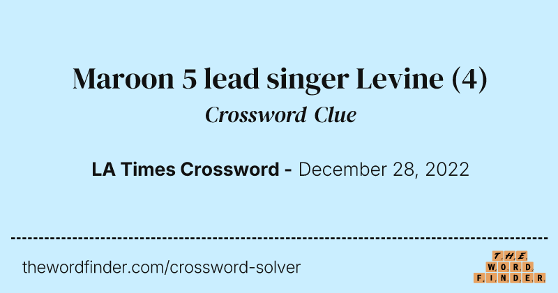 Maroon 5 lead singer Levine crossword clue image