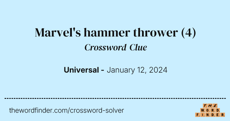 Marvel's hammer thrower crossword clue image