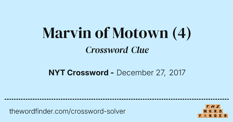 Marvin of Motown crossword clue image