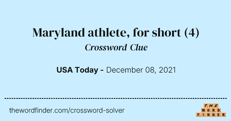 Maryland athlete, for short crossword clue image