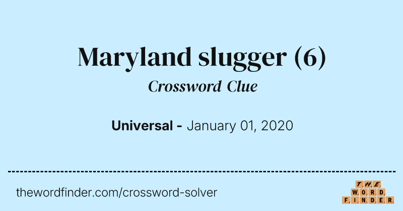 Maryland slugger crossword clue image
