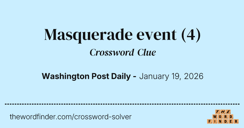 Masquerade event crossword clue image