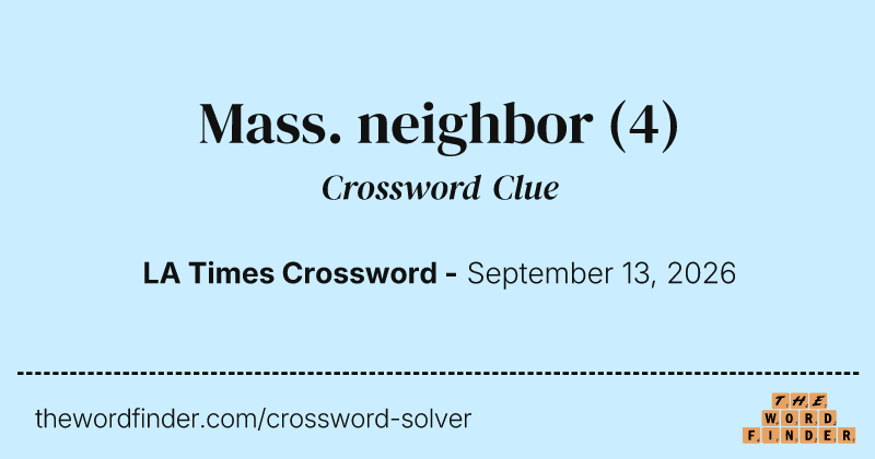 Mass. neighbor crossword clue image