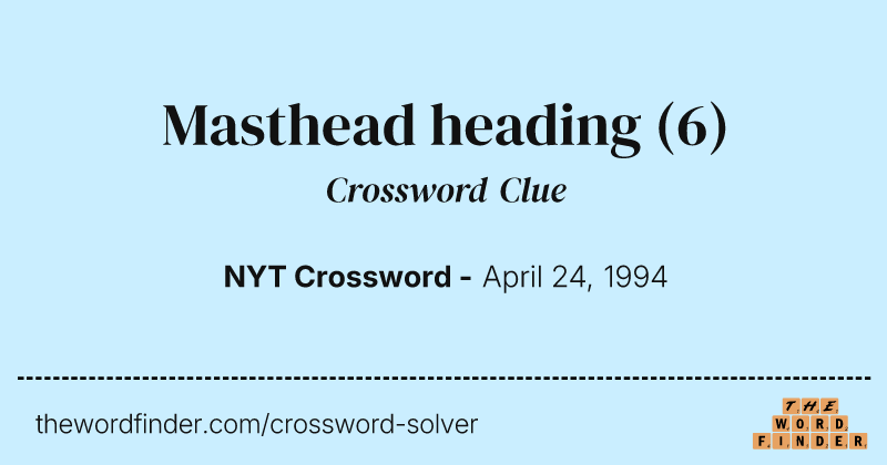 Masthead heading crossword clue image