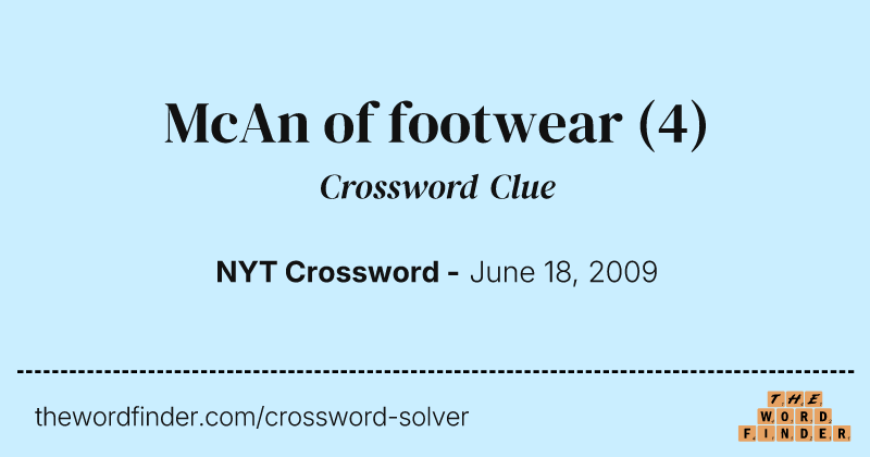 McAn of footwear crossword clue image