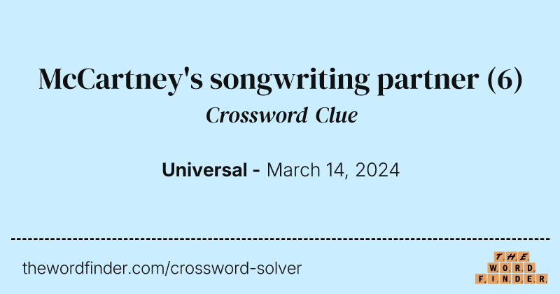 McCartney's songwriting partner crossword clue image