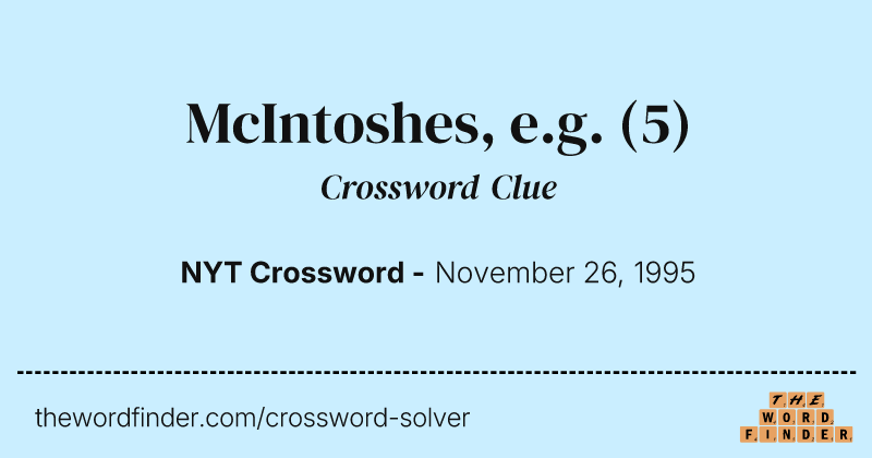 McIntoshes, e.g. crossword clue image