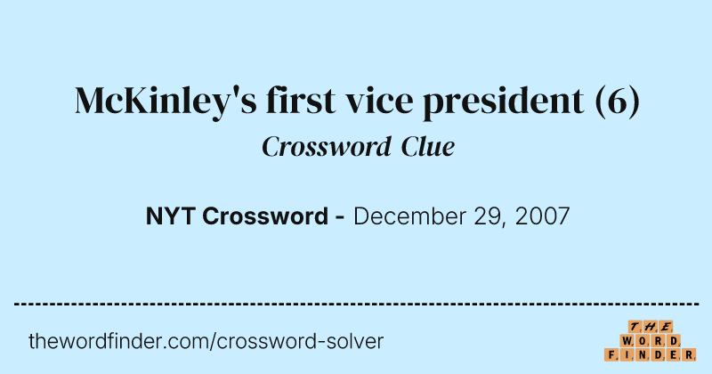 McKinley's first vice president crossword clue image