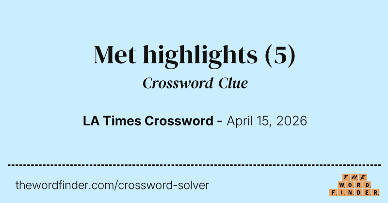 Met highlights crossword clue image