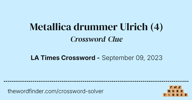 Metallica drummer Ulrich crossword clue image