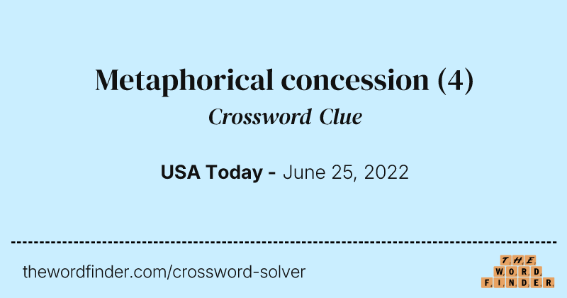 Metaphorical concession crossword clue image