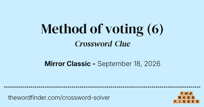 Method of voting crossword clue image