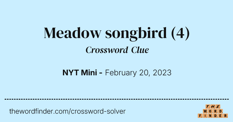 Meadow songbird crossword clue image