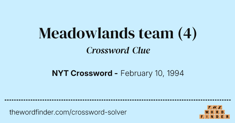 Meadowlands team crossword clue image