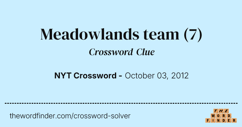 Meadowlands team crossword clue image