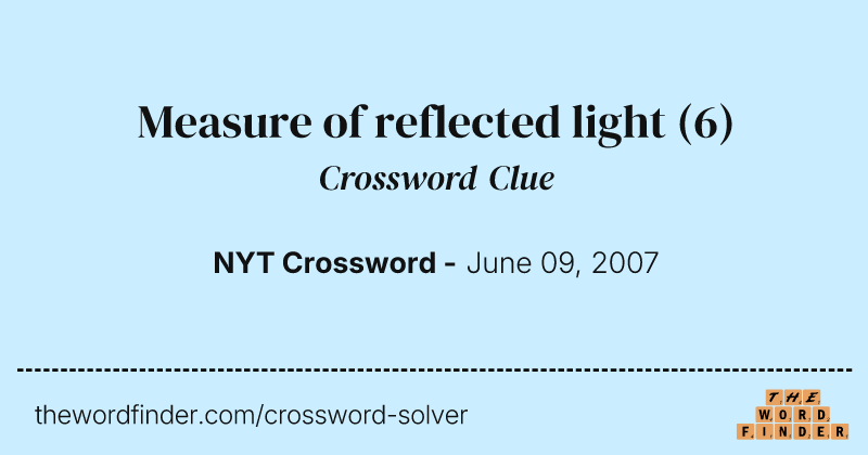 Measure of reflected light crossword clue image