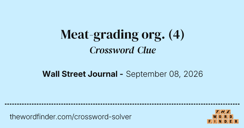 Meat-grading org. crossword clue image