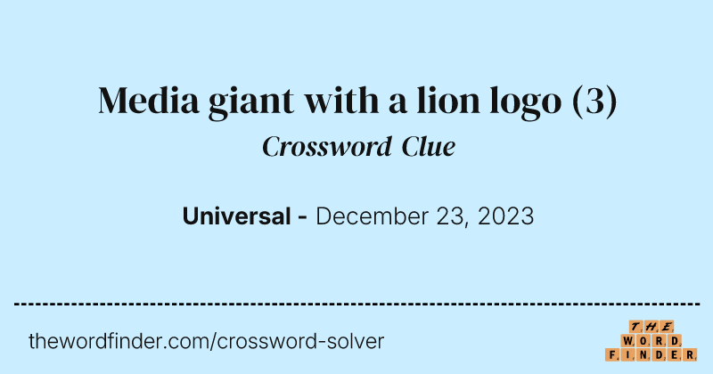 Media giant with a lion logo crossword clue image