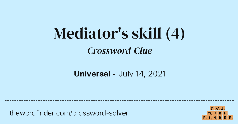 Mediator's skill crossword clue image