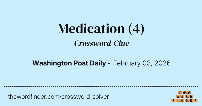 Medication crossword clue image