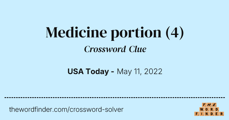 Medicine portion crossword clue image