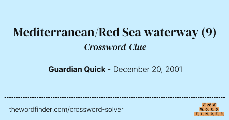 Mediterranean/Red Sea waterway crossword clue image