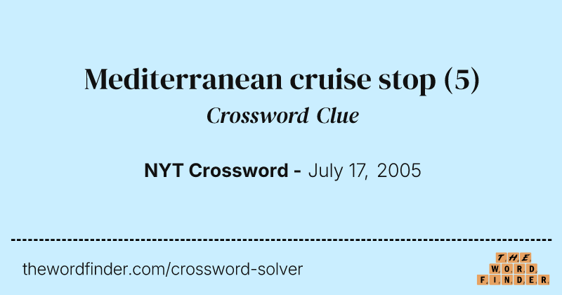 Mediterranean cruise stop crossword clue image