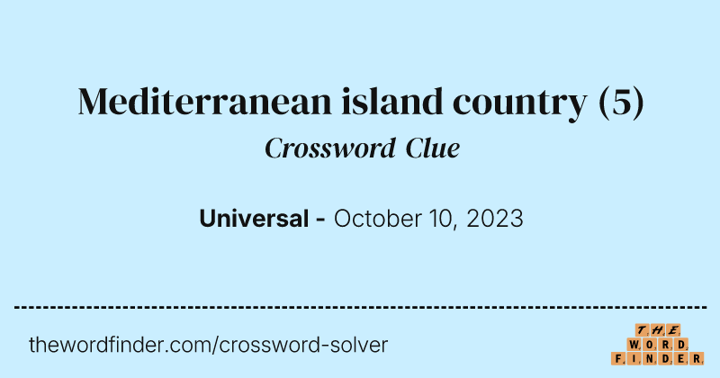 Mediterranean island country crossword clue image