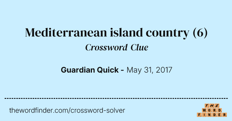 Mediterranean island country crossword clue image