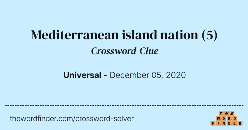 Mediterranean island nation crossword clue image