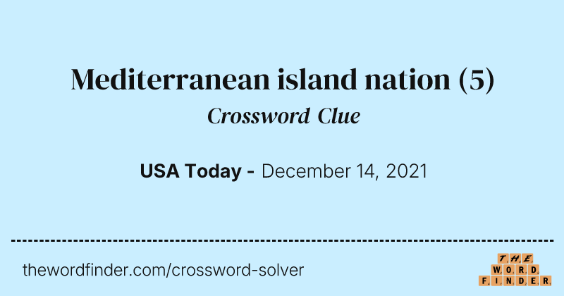 Mediterranean island nation crossword clue image