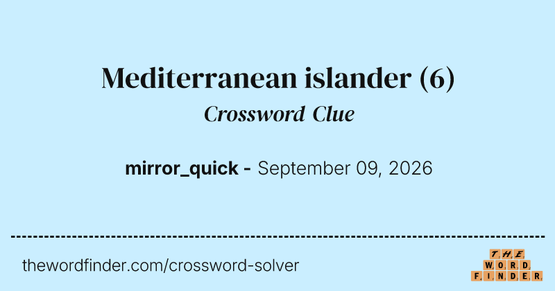 Mediterranean islander crossword clue image