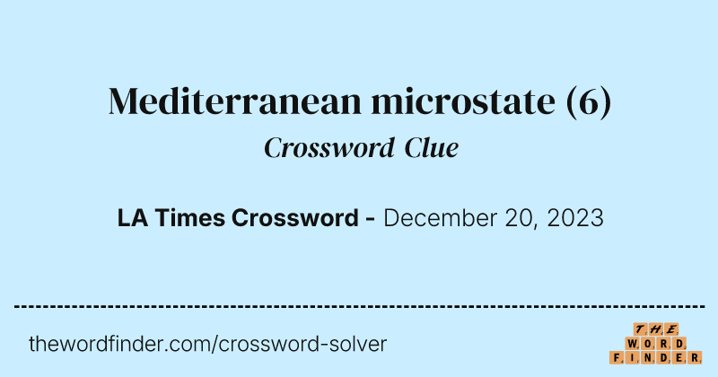 Mediterranean microstate crossword clue image