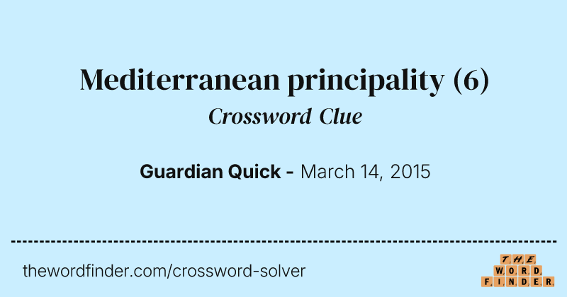 Mediterranean principality crossword clue image